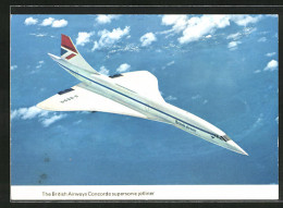 AK The British Airways Concorde Supersonic Jetliner, Flugzeug  - 1946-....: Era Moderna
