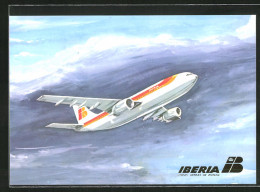 Künstler-AK Flugzeug Airbus A 300 B Von Iberia  - 1946-....: Era Moderna