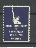 USA Racial Intolerance Etc. Vignette Propaganda Poster Stamp MNH - Erinofilia