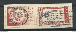LATVIA Lettland In Exile USA 1961 Vignette Poster Stamp Together On Piece With USA Postage Stamp - Latvia