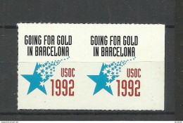 USA 1992 Olympic Games Barcelona Espana Reklamemarke Propaganda Vignette As Pair MNH - Zomer 1992: Barcelona