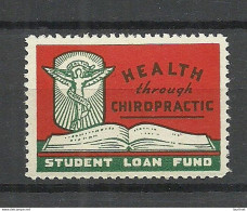 USA Health Through Ciropractic Student Loan Fund Vignette Poster Stamp MNH - Cinderellas