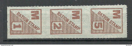 USA Ration Stamp Vignette As 3-stripe, Unused - Sin Clasificación