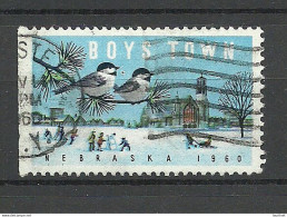 USA 1960 Christmas Weihnachten Boys Town Nebraska Cinderella Vignette Birds Vögel - Christmas
