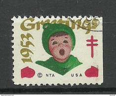 USA 1953 Christmas Noel Weihnachten Vignette Poster Stamp O - Noël