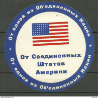 Vignette Poster Stamp MNH USA Flag Text In Russian - Erinnofilia