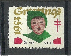 USA 1953 Christmas Noel Weihnachten Vignette Poster Stamp (*) - Noël