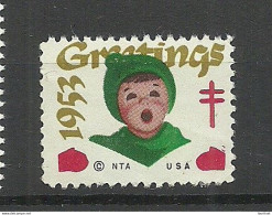 USA 1953 Christmas Noel Weihnachten Vignette Poster Stamp (*) - Christmas