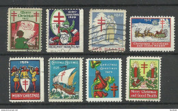 USA 1920-1929 Christmas Weihnachten Noel - Small Lot Of 8 Vignettes, Mint & Used - Noël