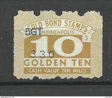 USA Gold Bond Stamp Minneapolis Vignette MNH - Zonder Classificatie