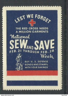USA Red Cross Rotes Kreuz Vignette Charity Poster Stamp MNH - Croix-Rouge