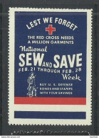 USA Red Cross Rotes Kreuz Vignette Charity Poster Stamp MNH - Rotes Kreuz