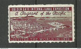 USA 1939 Golden Gate Int. Exhibition Vignette Werbemarke (*) - Vignetten (Erinnophilie)