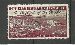 USA 1939 Golden Gate Int. Exhibition Vignette Werbemarke (*) - Cinderellas