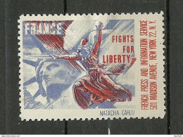 FRANCE In USA French Press And Information Service Patriotic Propaganda Vignette Poster Stamp * - Vignetten (Erinnophilie)