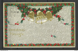USA 1910 Red Cross Rotes Kreuz Vignette On Christmas Greetings Weihnachten Post Card Sent To Denmark - Altri & Non Classificati