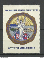 USA 1939 Golden Gate International Exhibition San Fransisco Vignette Poster Stamp * - Cinderellas