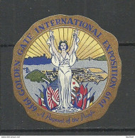 USA 1939 Golden Gate International Exhibition San Fransisco Vignette Poster Stamp * - Vignetten (Erinnophilie)