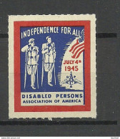 USA 1945 Patriotic Charity Vignette For Disabled Persons MNH - Cinderellas