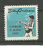 USA 1965 Vignette Evangelist Billy Graham Forum * Glaube Religion - Cinderellas