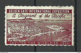 USA 1939 Golden Gate Int. Exhibition Vignette Werbemarke (*) - Erinnophilie