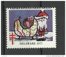 USA Vignette 1977 Christmas Delaware Weihnachten Charity Tuberculosis American Lung Association * - Noël