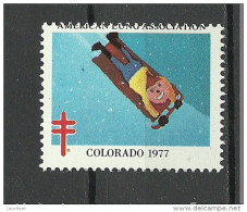 USA Vignette 1977 Christmas Colorado Weihnachten Charity Tuberculosis American Lung Association MNH - Noël