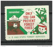 USA 1938 Vignette Prevent Forest Fires Usa And State Forest Services MNH - Vignetten (Erinnophilie)