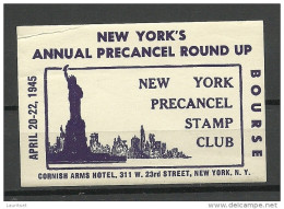 USA 1945 Vignette Advertising Precancel Stamp Club MNH - Cinderellas