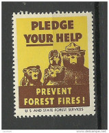 USA 1938 Vignette Prevent Forest Fires Usa And State Forest Services MNH - Erinnophilie