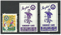 USA 1940ies 1950ies Vignettes Charity Wohlfahrt New Jersey Crippled Children`s Fund MNH - Cinderellas
