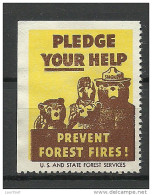 USA 1938 Vignette Prevent Forest Fires Usa And State Forest Services (*) - Vignetten (Erinnophilie)