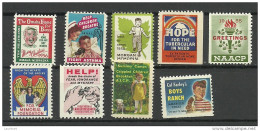 USA 1930ies Vignettes Propaganda Stamps Against Tuberculose Tuberkulosis MNH - Maladies