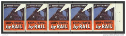 USA 1930ies Vignette Poster Stamp Ship And Travel By Trail Train 5-stripe MNH - Eisenbahnen