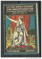 USA Ca 1910 Vignette Electric Show & Colorado Home Industrie Expostition MNH - Erinnophilie