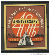 USA 1938 Vignette Maryland Casuality Company MNH - Erinnophilie