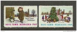 USA 1969 Christmas Weihnachten Boys Town Nebraska Cinderellas Vignettes - Noël