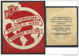 USA 1937 Vignette Reklamemarke Advertising International Philatelic Week * - Vignetten (Erinnophilie)