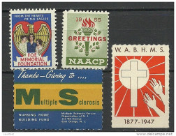 USA 1940ies 1950ies Vignettes Charite Wohlfahrt Krankheiten Diseases MNH - Malattie