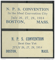 USA 1914 Vignetten Reklamemarken Advertising Stamps N.P.S. Convention Boston MNH - Cinderellas