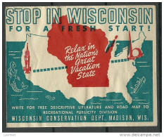 USA Vignette Advertising Poster Stamp Wisconsin - Vignetten (Erinnophilie)