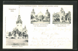 AK Düsseldorf, Ausstellung 1902, Bochumer Verein, Hoerder Bergwerks- Und Hütten-Verein, Rheinische Metallwarenfabrik  - Esposizioni