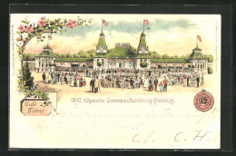 Lithographie Hamburg, Allgemeine Gartenbau-Ausstellung 1897, Cafe Felber  - Exposiciones
