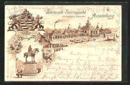 Lithographie Leipzig, Sächsisch-Thüringische Industrie-u. Gewerbe-Ausstellung 1897, Haupthallen Für Industrie  - Exposiciones