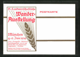 AK München, 35. Landwirtschaftliche Wander-Ausstellung 1929, Weizenstrauch  - Exhibitions