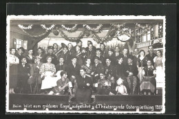 Foto-AK Ostermiething, Beim Wirt Zum Goldenen Engel Aufgeführt V.d. Theaterrunde 1937  - Other & Unclassified