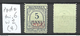 Germany Deutsche Militärverwaltung Romania Rumänien 1918 Michel 6 (*) Portomarke Postage Due Mint No Gum/ohne Gummi - Besetzungen 1914-18