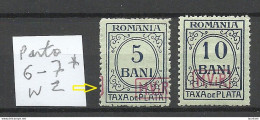 Germany Deutsche Militärverwaltung Romania Rumänien 1918 Michel 6 - 7 Portomarken Postage Due Incl. VARIETY - Besetzungen 1914-18