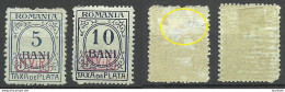 Deutsche Militärverwaltung In Romania Rumänien 1918 Michel 1 - 2 * Portomarken Postage Due NB! Mi 1 Has A Thin/Dünn! - Occupation 1914-18