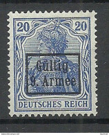 Deutsche Militärverwaltung In Romania Rumänien Ettappengebiet D. 9. Armee 1918 Michel 3 * - Occupazione 1914 – 18